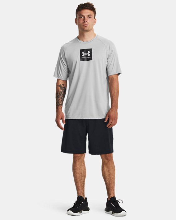 Men's UA Tech™ Print Fill Short Sleeve in Gray image number 2